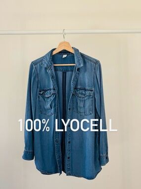 H&M Lyocell Denim Shirt | Button Down | Soft Lightweight Layering Shirt